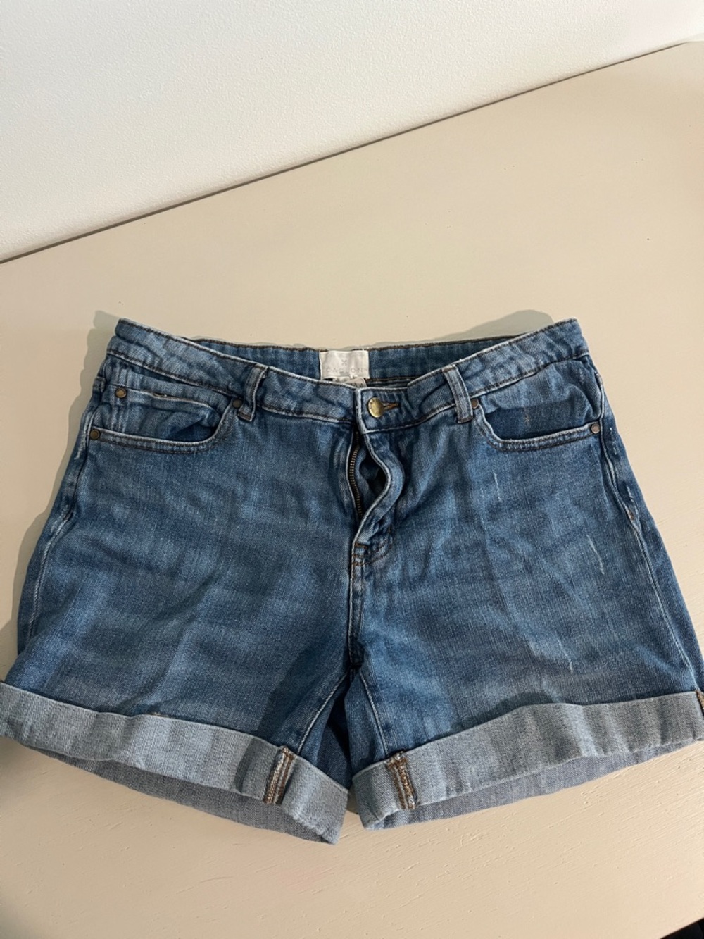 Caslon Blue Denim Roll-Cuff Jean Shorts